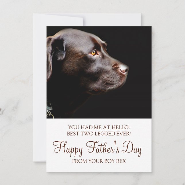 Custom Dog Photo Fathers Day Note Card (Front)