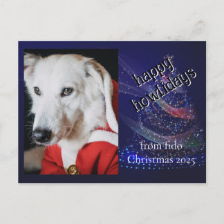 Custom Dog Photo Funny Holiday Postcard