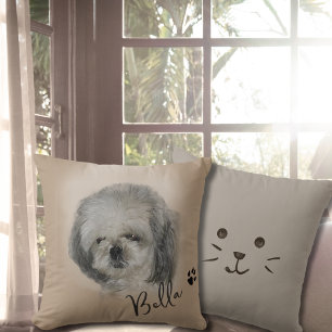 Custom Dog Photo Image personalized Throw Pillow