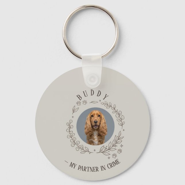 Custom Dog Photo Keychain | Elegant Pet Keepsake (Front)