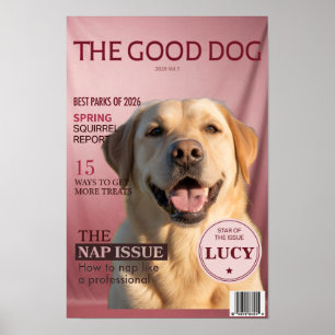 Custom Dog Photo Magazine Cover Dog Lover Gift Poster