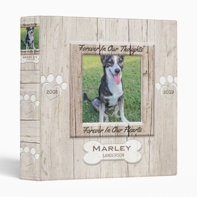 Custom Dog Photo Memorial Binder (Front/Spine)