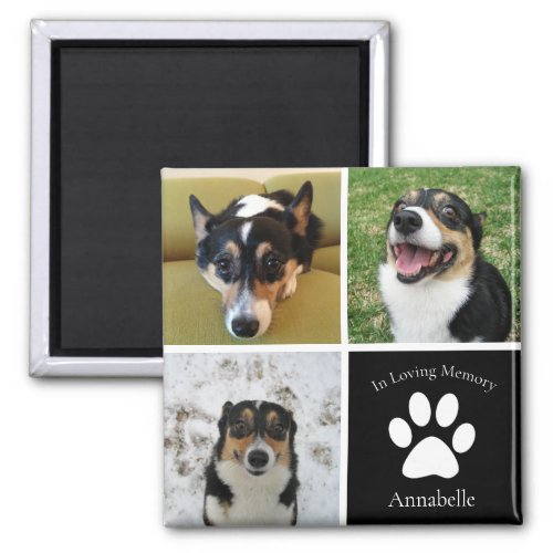 Custom Dog Photo Memorial Collage Keepsake Gift Magnet