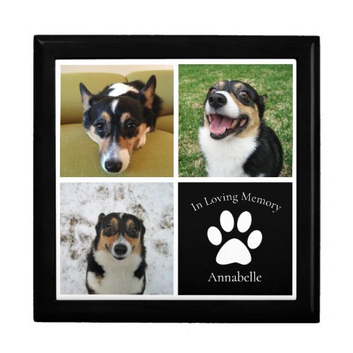 Custom Dog Photo Memorial Collage Pet Keepsake Gift Box