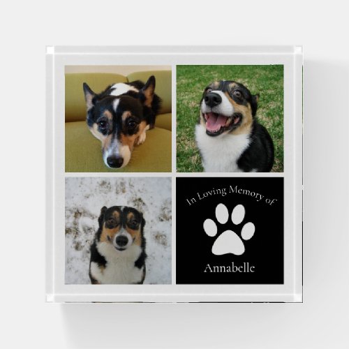 Custom Dog Photo Memorial In Loving Memory Pet Paperweight
