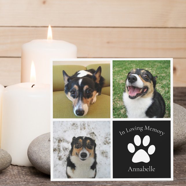 Custom Dog Photo Memorial Service Pet Funeral Card (Creator Uploaded)
