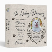 Custom Dog Photo Memorial with Hearts Binder