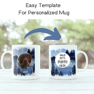 Custom Dog Photo Mountain Coffee Mug