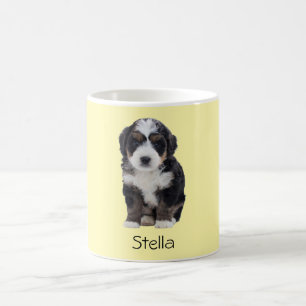Custom Dog Photo Mug – Pastel Yellow with Pet Name
