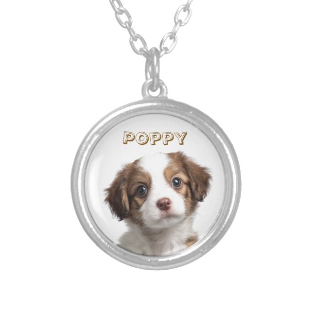 Custom Dog Photo & Name Necklace (Front)