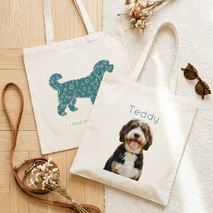 Custom Dog Photo & Name Personalized Doodle Mom Tote Bag