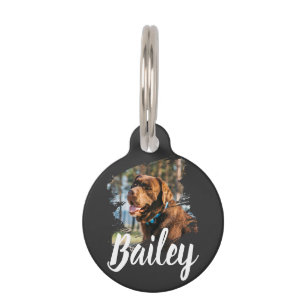 Custom Dog Photo & Name Personalized Pet ID Tag