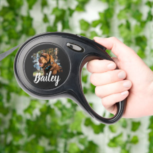 Custom Dog Photo & Name Personalized Retractable Pet Leash