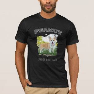 Custom Dog Photo Name T-Shirt – “I Woof You, Dad”