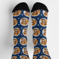 Custom Dog Socks - Full Body – Navy Blue