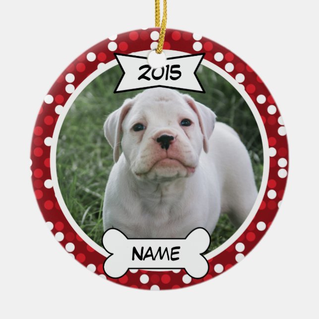 Custom Dog Photo Ornament (Front)