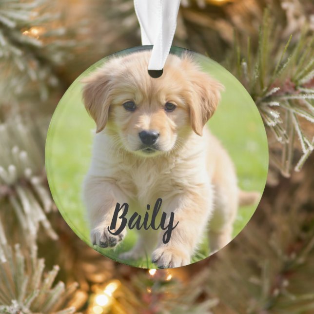 Custom Dog Photo Ornament Personalized Pet Gift (Tree)