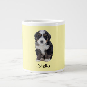 Custom Dog Photo – Pastel Yellow with Pet Name -  Giant Coffee Mug