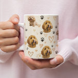 Custom Dog Photo Pattern  Coffee Mug<br><div class="desc">Start your day with a smile and your favorite furry face. This custom dog photo pattern mug features an all-over design made from your pet’s photo, combined with playful hearts and paw prints for a warm, loving look. Perfect for coffee, tea, or cocoa, this mug turns everyday moments into something...</div>