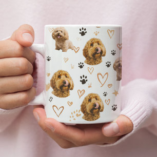 Custom Dog Photo Pattern Coffee Mug