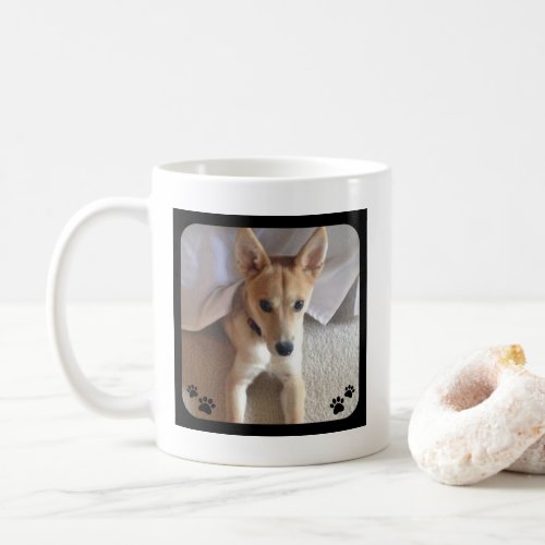 Custom Dog Photo Pawprints Coffee Mug