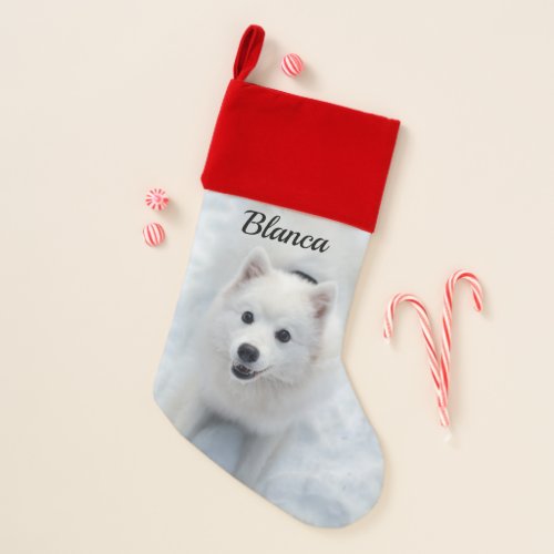 Custom Dog Photo Personalized Christmas Stocking