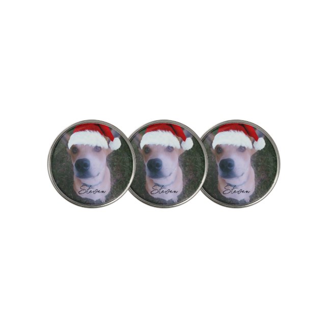 Custom Dog Photo Personalized Golf Ball Marker (3 Up)