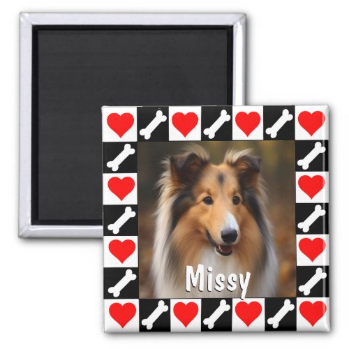 Custom Dog Photo Personalized Picture and Name Magnet