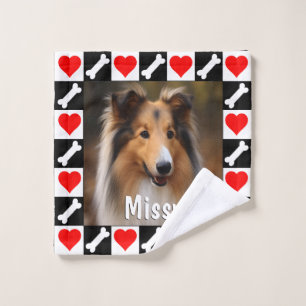 Custom Dog Photo Personalized Picture and Text Wash Cloth