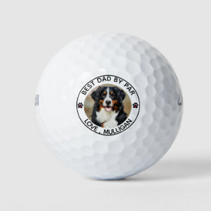 Custom Dog Photo Pet Best Dad By Par Monogram Golf Balls