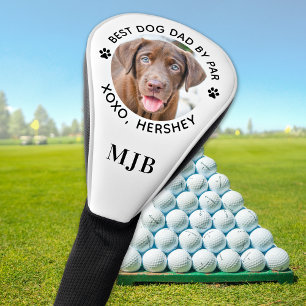 Custom Dog Photo Pet Best Dad By Par Monogram Golf Head Cover