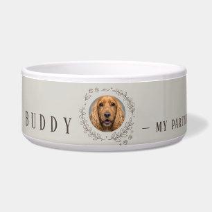 Custom Dog Photo Pet Bowl Elegant Ceramic Dish