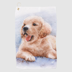 Custom Dog Photo Pet Cute Golfer Golf Towel