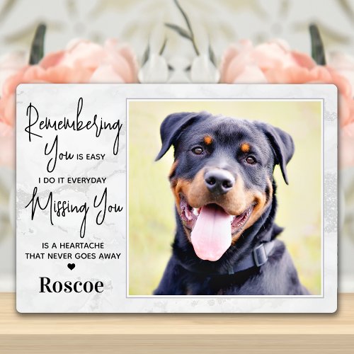 Custom Dog Photo Pet Loss Sympathy Pet Memorial  Plaque