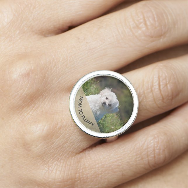 Custom Dog Photo Pet Parent Ring (In Situ)