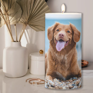Custom Dog Photo Pillar Candle