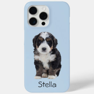 Custom Dog Photo – Powder Blue with Pet Name - iPhone 15 Pro Max Case