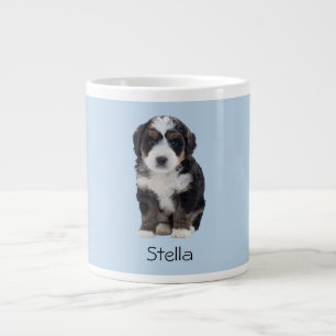 Custom Dog Photo – Powder Blue with Pet Name - Giant Coffee Mug