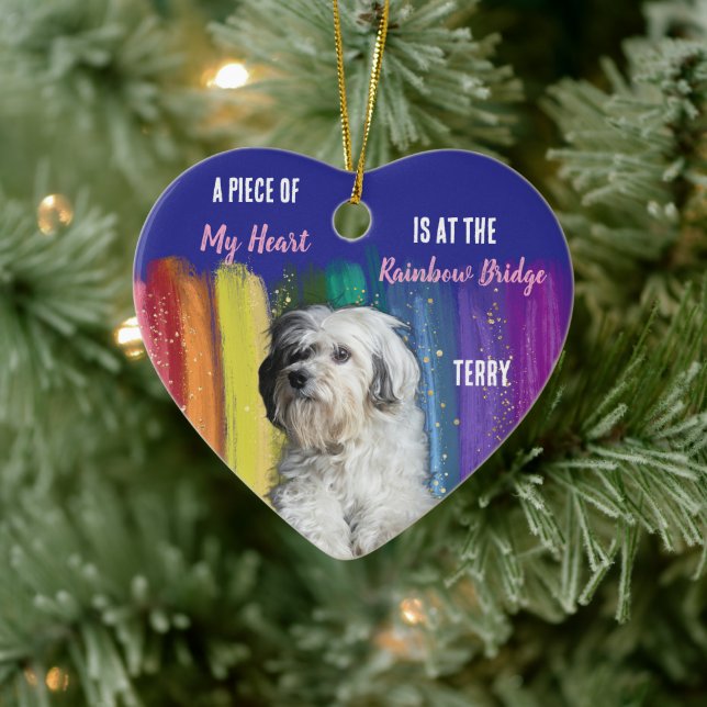 Custom Dog Photo Rainbow Bridge Memorial Ornament  (Tree)