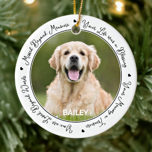 Custom Dog Photo Remembrance Poem Pet Memorial  Ceramic Ornament