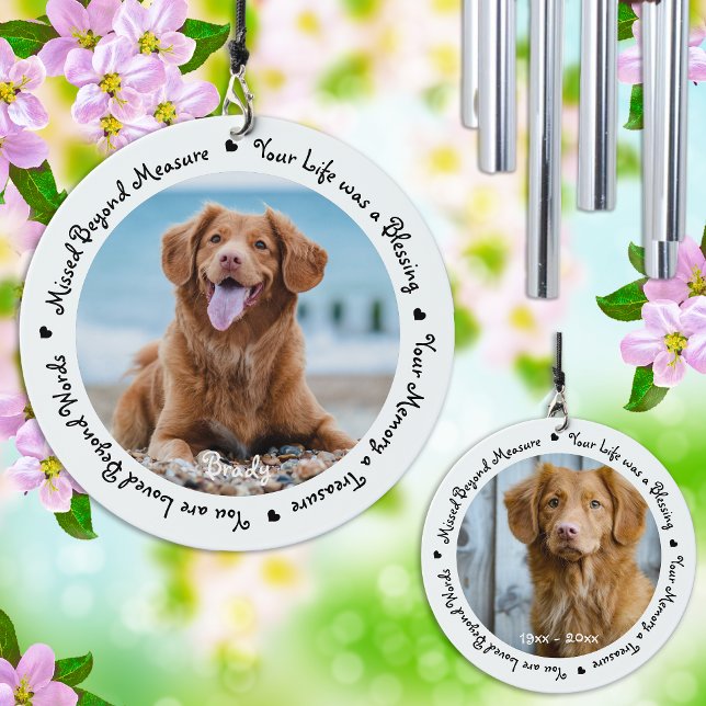 Custom Dog Photo Remembrance Poem Pet Memorial Wind Chime (Creator Uploaded)