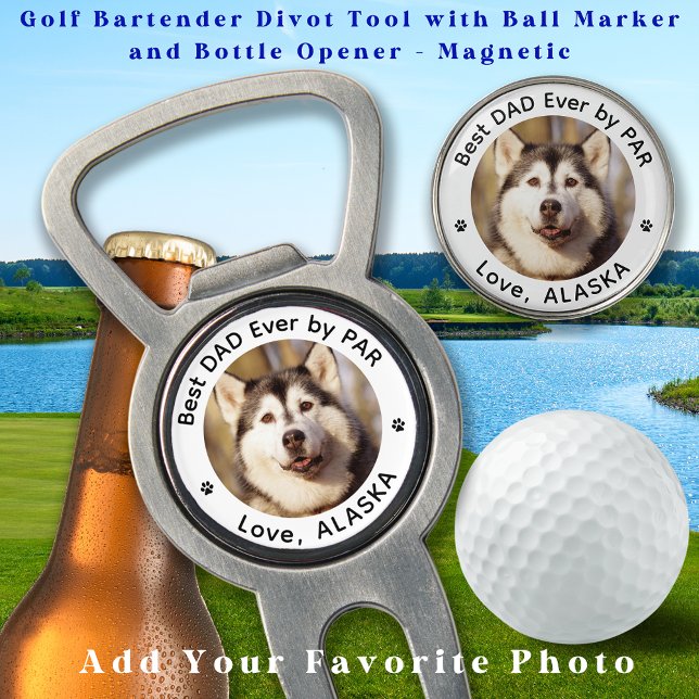 Custom Dog Photo Simple Personalized Golfer  Divot Tool (Creator Uploaded)