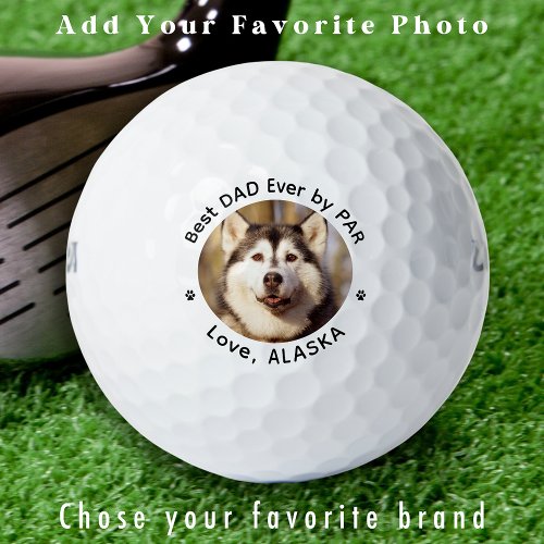 Custom Dog Photo Simple Personalized Golfer  Golf Balls