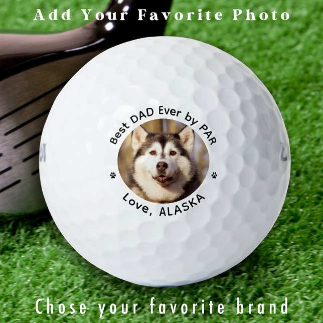 Custom Dog Photo Simple Personalized Golfer  Golf Balls (Creator Uploaded)