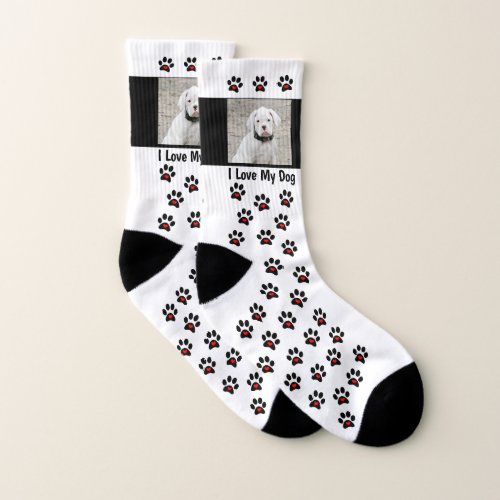 Custom Dog Photo Socks _ I Love My Dog