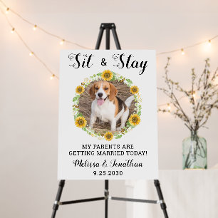 Custom Dog Photo Sunflower Pet Wedding Foam Board