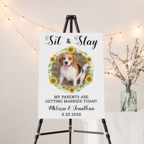 Custom Dog Photo Sunflower Pet Wedding  Foam Board