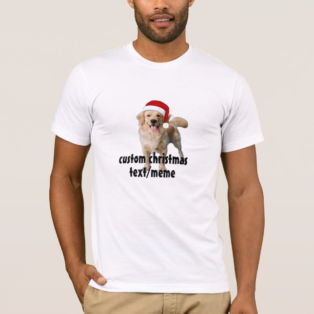 Custom dog Photo T-Shirt Christmas Gift (Front)