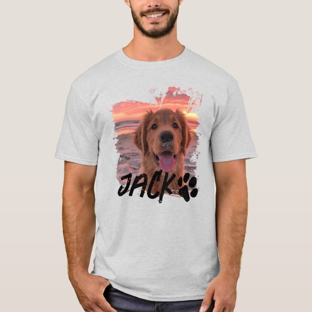 Custom Dog Photo T-Shirt – Personalized Pet Name T (Front)