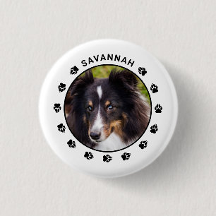 Custom Dog Photo Template With Paws & Text Button